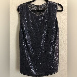 Jones New York Blue Sequined Top sz 16W